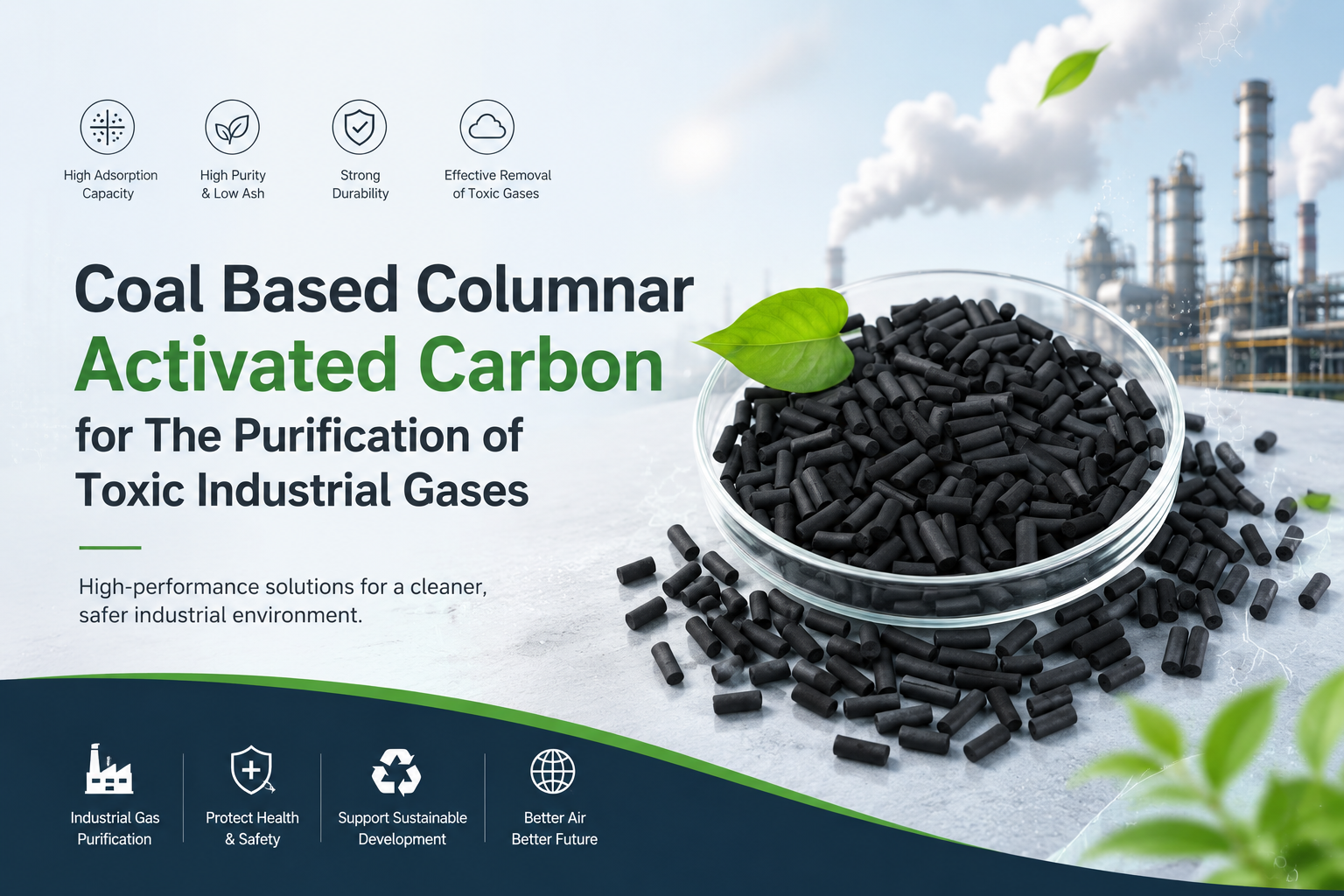 Coal Based Columnar Activated Carbon for Industrial Toxic Gas Purification